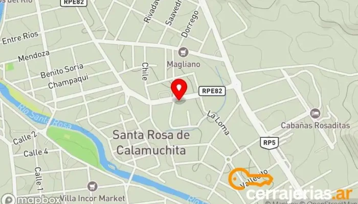 mapa de 2001 Aberturas Comercio en Santa Rosa de Calamuchita