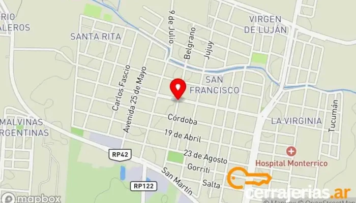 mapa de ABEAR Carpintero en Monterrico