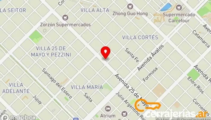 mapa de Aberka Proveedor de ventanas en Resistencia