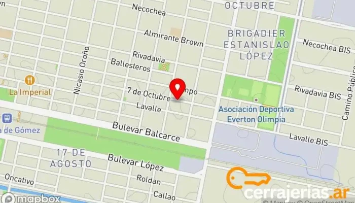 mapa de Aberturas A Tiempo Fábrica de puertas en Cañada de Gomez