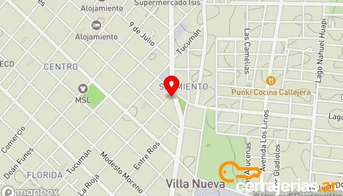 mapa de Aberturas Alfa SRL Fábrica en Villa Nueva