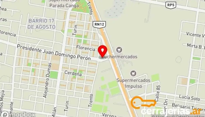 mapa de Aberturas Aluminio Corrientes Proveedor de ventanas en Corrientes