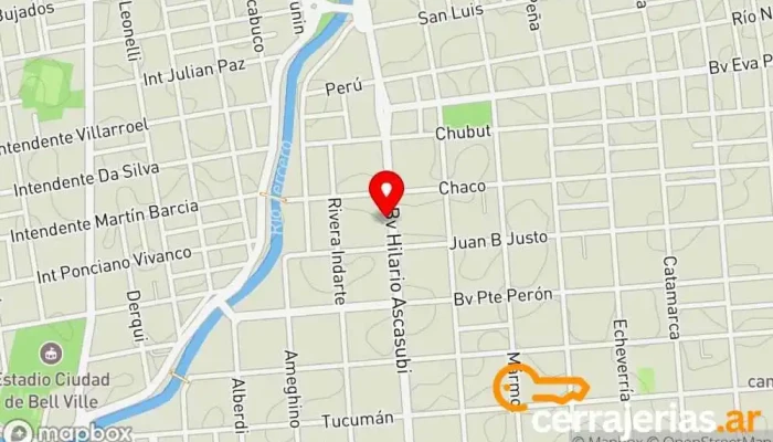 mapa de Aberturas Bell Ville Proveedor de puertas en Bell Ville