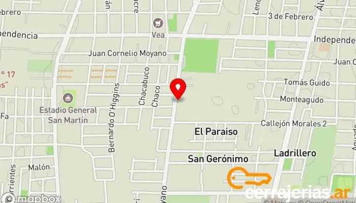 mapa de ABERTURAS CIUDAD SRL Ventana de aluminio, Herrero, Proveedor de máquinas de metal, Tienda de herramientas en Las Heras