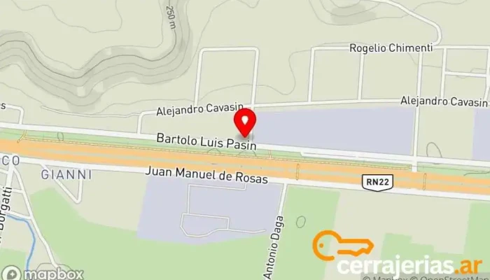 mapa de Aberturas de Aluminio Cirelli Fábrica, Comercio en Villa Regina