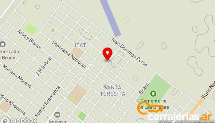 mapa de Aberturas de Aluminio JDPons Carpintero en Las Breñas