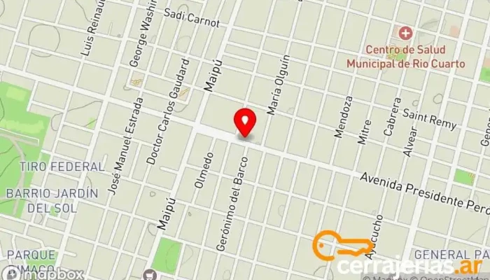 mapa de Aberturas de aluminio Nicola Fábrica de puertas en Río Cuarto