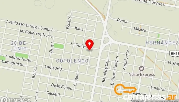 mapa de Aberturas de Aluminio Siar Proveedor de aluminio en San Francisco