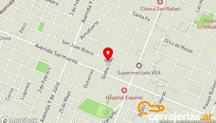 mapa de Aberturas Guerra Empresa de construcción en San Rafael