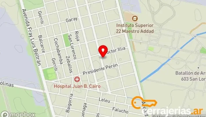 mapa de Aberturas Guerrero Taller de instalación de puertas y ventanas, Proveedor de aluminio en Fray Luis Beltrán