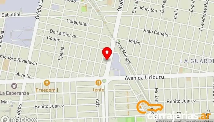 mapa de ABERTURAS HERRADEP Ventana de aluminio, Proveedor de puertas, Carpintería, Fábrica en Rosario