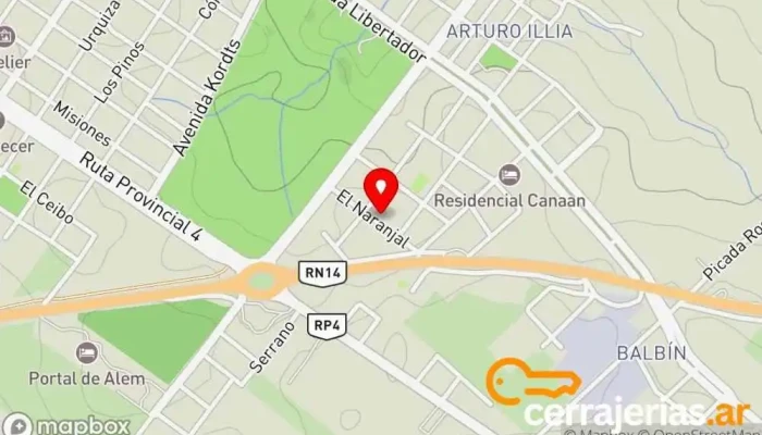 mapa de Aberturas Leandro N Alem Fábrica en Leandro N. Alem