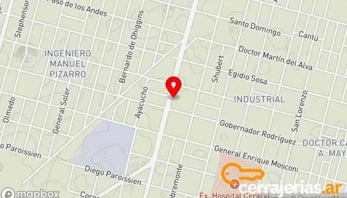 mapa de Aberturas LH S.A.S Taller de metalurgia, Tienda de cristales en Río Cuarto