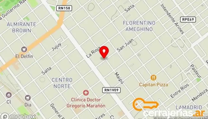 mapa de Aberturas Maipu Fábrica en Villa María