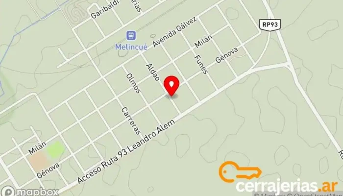 mapa de Aberturas Melincue Centro comercial en Melincue