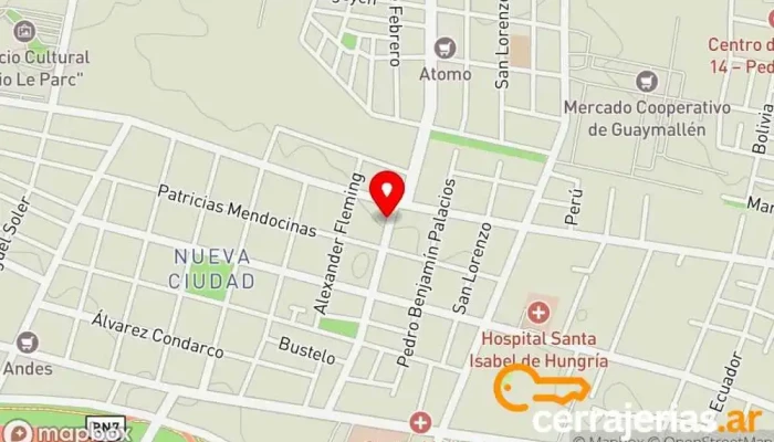 mapa de Aberturas Pacheco - Fábrica de aberturas de aluminio Proveedor de ventanas en Guaymallén