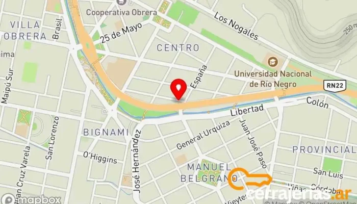 mapa de ABERTURAS PATAGONIA Comercio en Villa Regina
