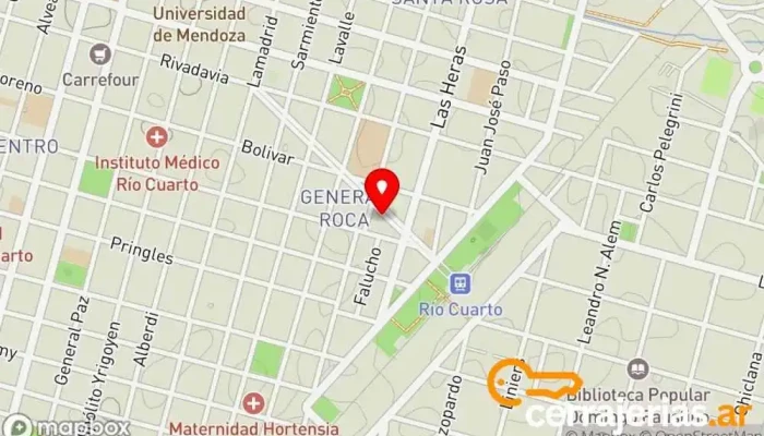 mapa de Aberturas PH - Sucursal Bv. Roca Tienda de accesorios para ventanas, Proveedor de puertas para garaje en Río Cuarto