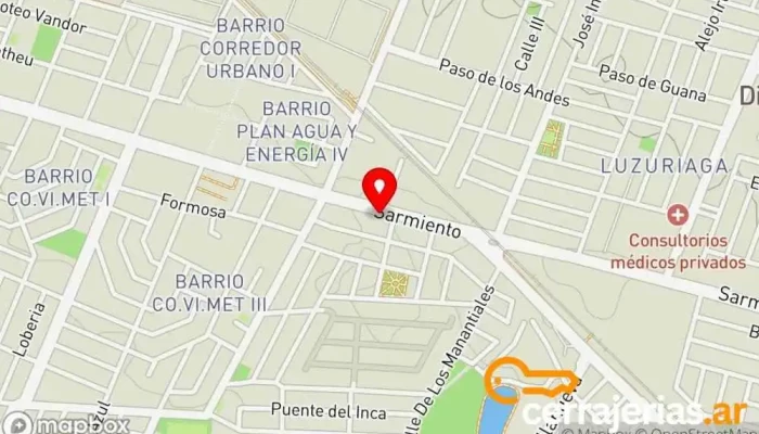mapa de Aberturas Sarmiento Servicio de instalación de ventanas en Maipú