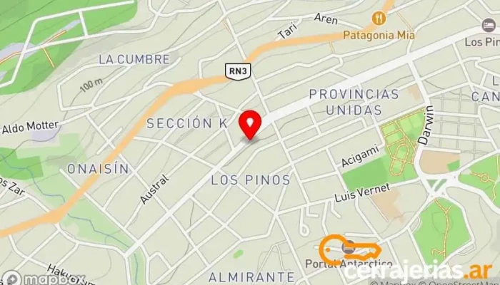 mapa de Aberturas y Vidriería Alusur Contratista de perforación de pozos en V9410 Ushuaia