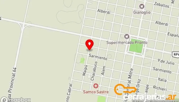 mapa de Acedo aberturas Fábrica en Sastre