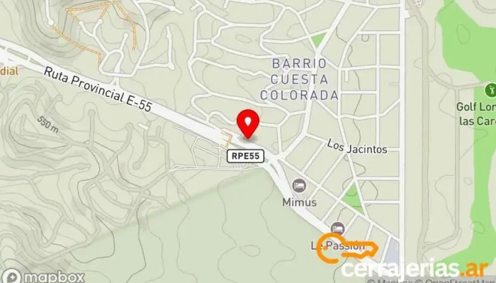 mapa de AE Aberturas Aluminio Fábrica en La Calera