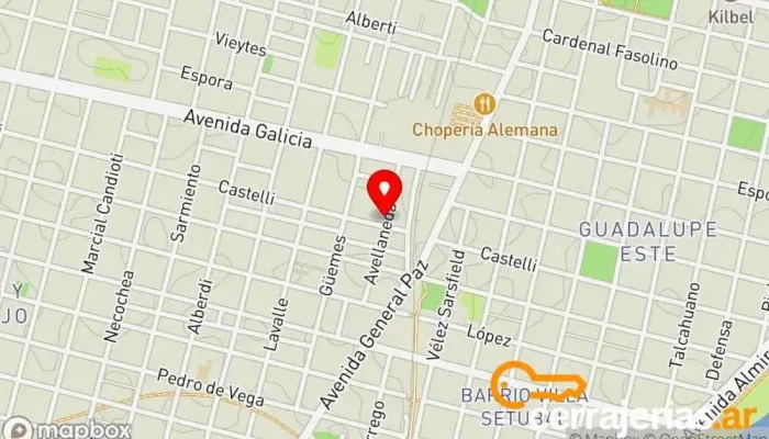 mapa de Ag Aberturas a Medida Santa Fe Fábrica de puertas, Proveedor de marcos de aluminio, Ventana de aluminio, Proveedor de puertas, Proveedor de puertas para garaje, Fábrica, Proveedores de la industria metalúrgica, Proveedor de ventanas en Santa Fe de la Vera Cruz