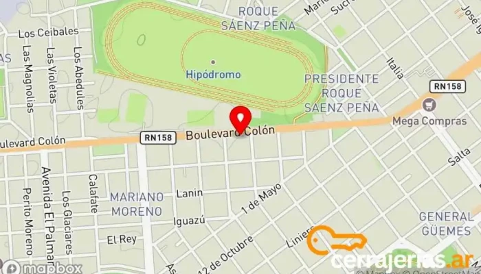 mapa de AG Aberturas Fábrica en Villa María