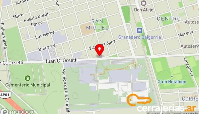 mapa de ALTECNO Fábrica de aberturas de aluminio Proveedor de ventanas en Granadero Baigorria