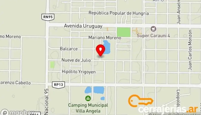 mapa de Aluax vidrios y aberturas Carpintero en Villa Angela