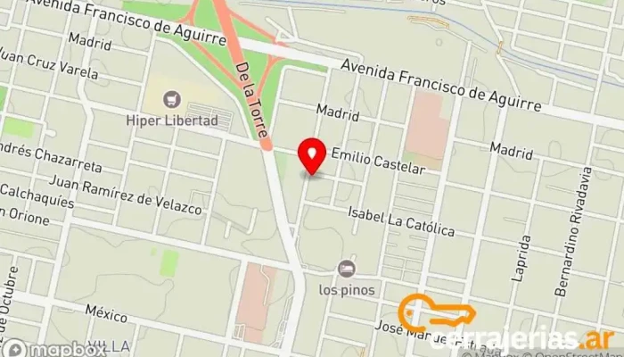 mapa de Aluminio Center Proveedor de puertas para garaje, Tienda de cristales y espejos, Servicio de instalación de ventanas en San Miguel de Tucumán