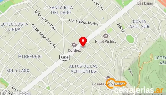 mapa de Andreani Villa Carlos Paz Servicio de logística, Servicio postal, Oficina de correos en Villa Carlos Paz