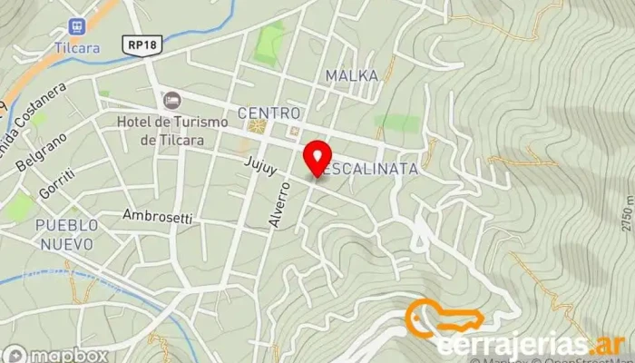 mapa de Antigua Tilcara Hotel & Hostel Hotel en Tilcara