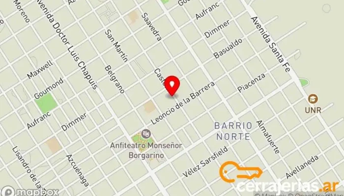 mapa de As Civil Puertas Al Cielo Iglesia evangélica en Venado Tuerto