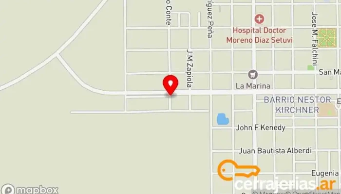 mapa de Barrio Los Millonarios Taller de instalación de puertas y ventanas en Santa Sylvina