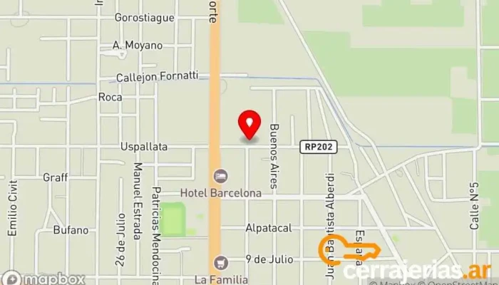 mapa de Becerra Maderas Proveedor de materiales de construcción en Gral. Alvear