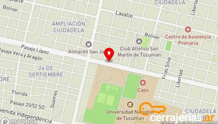 mapa de Bicicleteria Roca Tienda de bicicletas en San Miguel de Tucumán