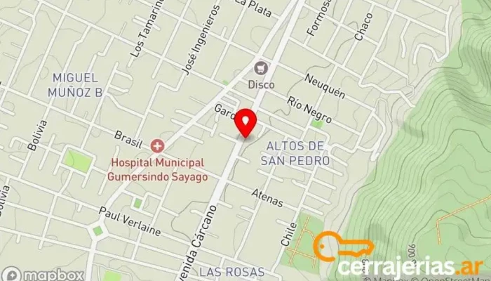 mapa de Boldrini Vidrios y Aberturas Comercio en Villa Carlos Paz