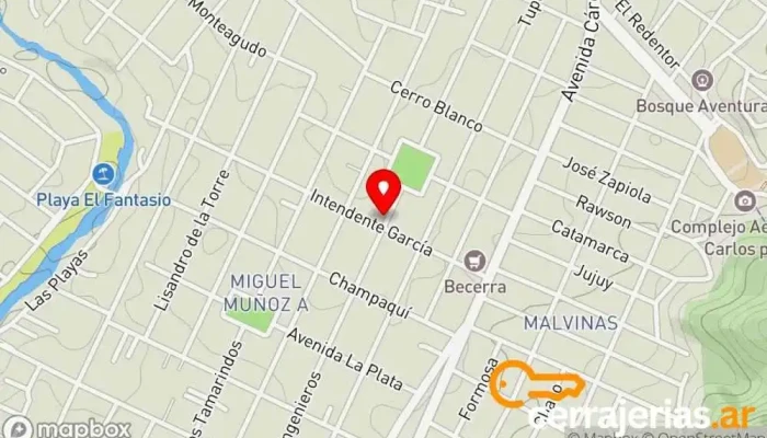mapa de Cadeteria Justo a Tiempo Servicio de mensajería en Villa Carlos Paz