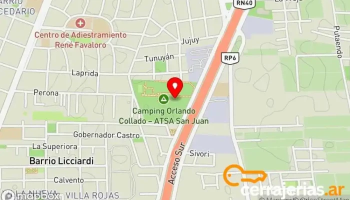 mapa de Camping ATSA Camping en Villa Krause