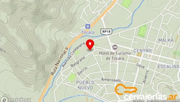 mapa de Camping El Jardín Camping en Tilcara