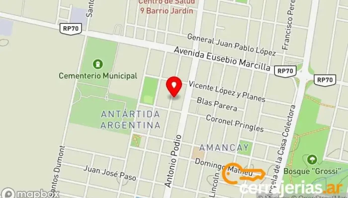 mapa de Carpintería Viotti Fábrica de muebles en Rafaela