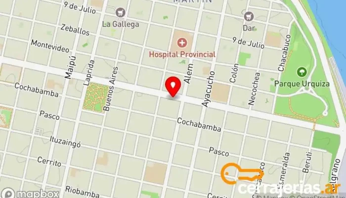 mapa de Carpintero rosario URBI Carpintero en Rosario