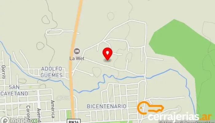 mapa de Casa De Dios Puerta Del Cielo Iglesia evangélica en Tartagal
