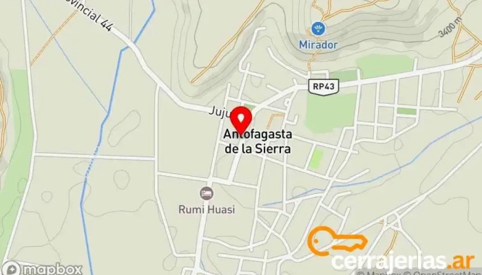 mapa de Casa de Piedra Hotel en Antofagasta de la Sierra