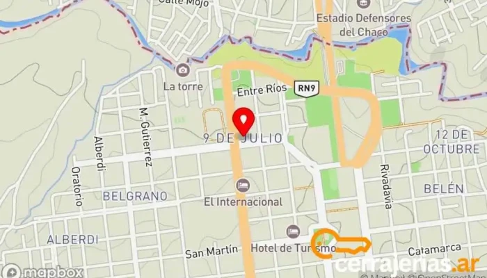 mapa de Castaño Aberturas Ventana de aluminio en La Quiaca