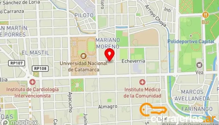 mapa de Catamarca Apart Hotel, Albergue, Apartamento turístico en San Fernando del Valle de Catamarca