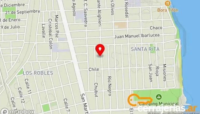 mapa de Centro Cristiano Puerta Del Cielo Institución religiosa en Granadero Baigorria