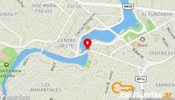 mapa de Centro Nuevo Villa Carlos Paz. Atracción turística en Villa Carlos Paz
