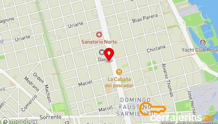mapa de Cerrajería Alberdi  en Rosario